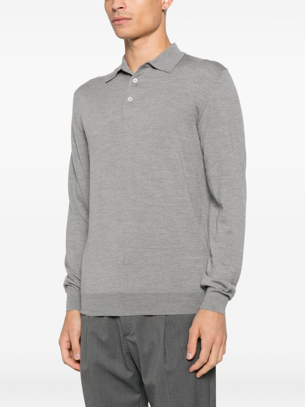 Polo a maniche lunghe in grigio Lardini - uomo 