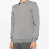 Polo a maniche lunghe in grigio Lardini - uomo 