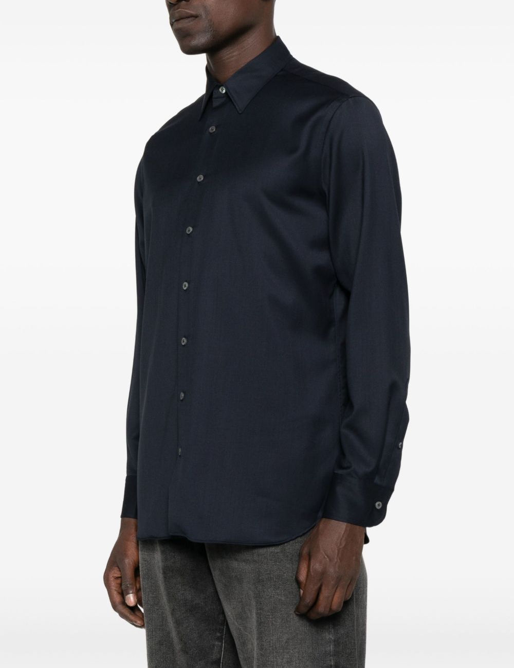 Camicia a maniche lunghe con bottoni in blu Lardini - uomo 