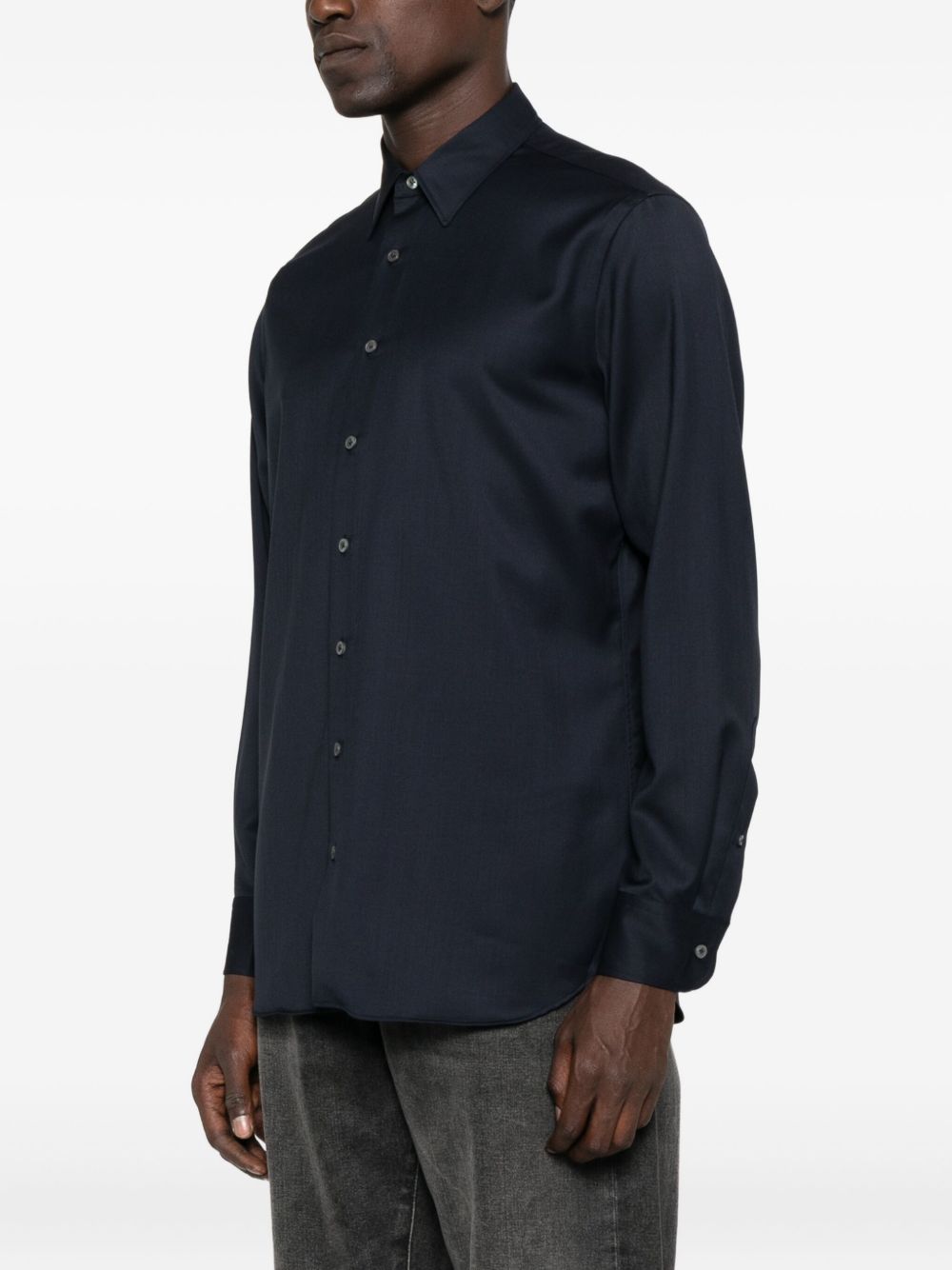 Camicia a maniche lunghe con bottoni in blu Lardini - uomo 