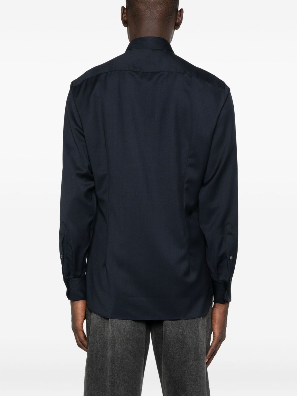 Camicia a maniche lunghe con bottoni in blu Lardini - uomo 