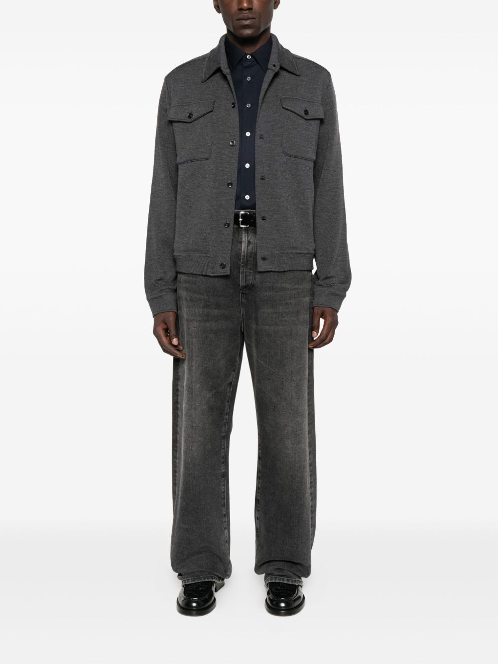 Camicia a maniche lunghe con bottoni in blu Lardini - uomo 