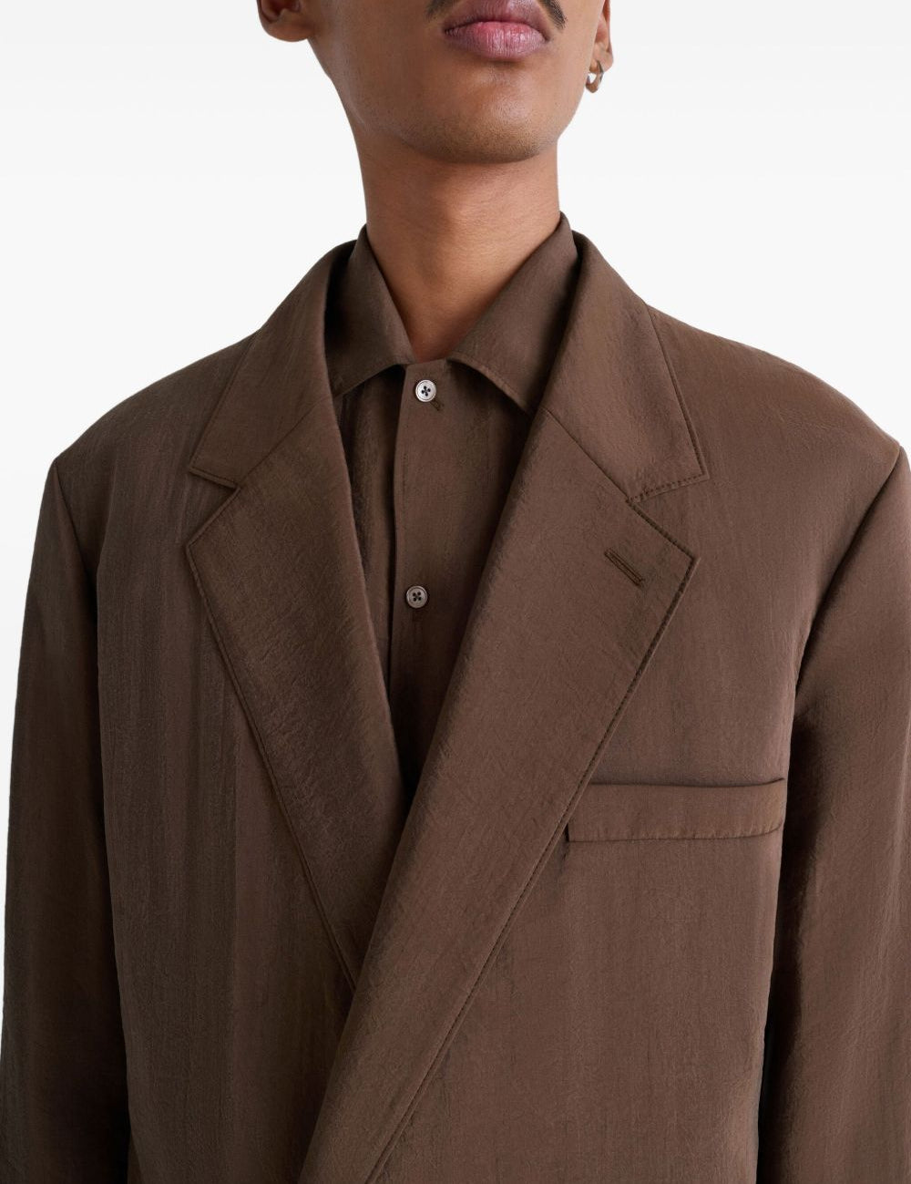 Blazer doppiopetto in marrone Lemaire - uomo 