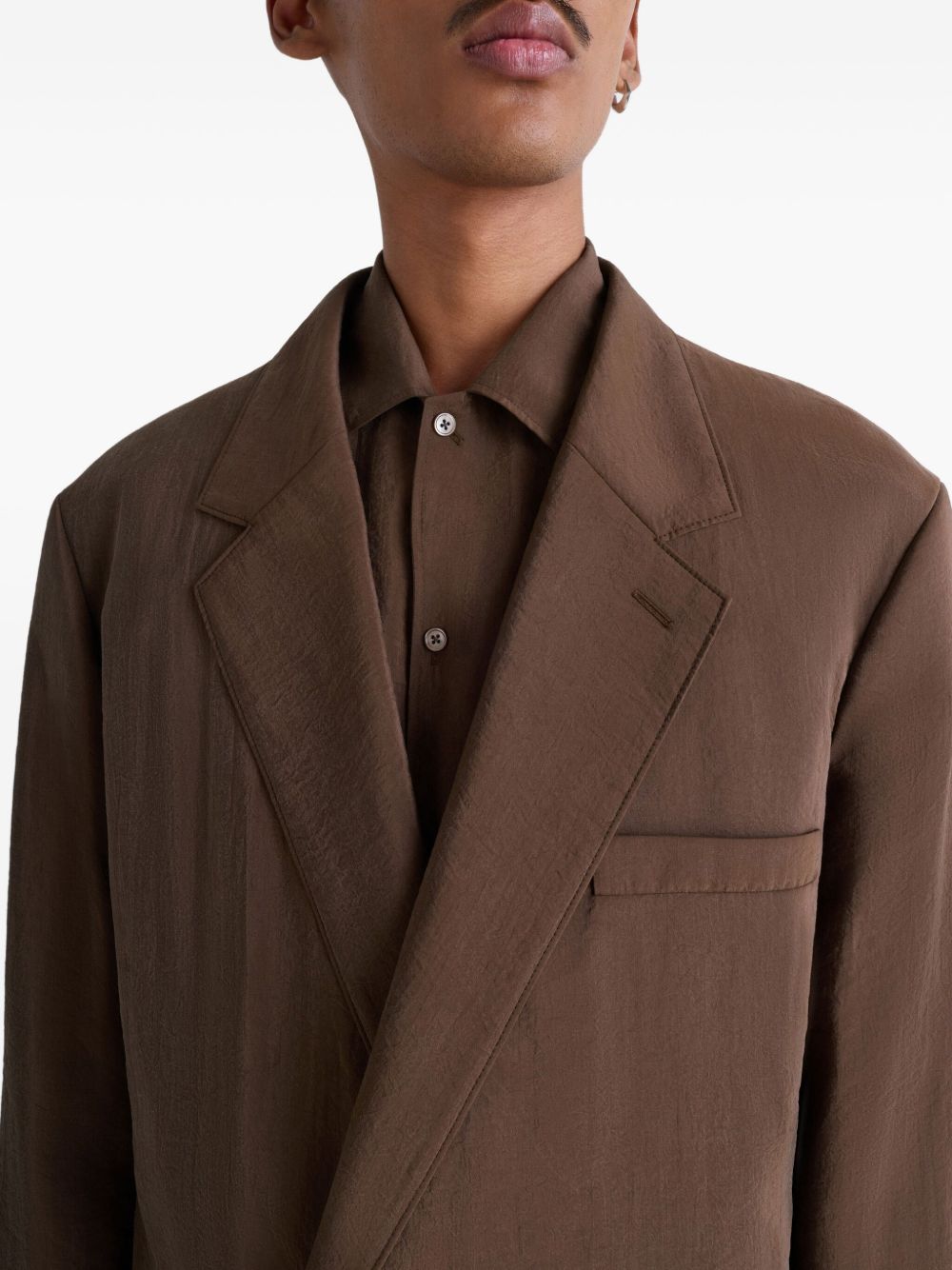 Blazer doppiopetto in marrone Lemaire - uomo 