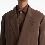 Blazer doppiopetto in marrone Lemaire - uomo 