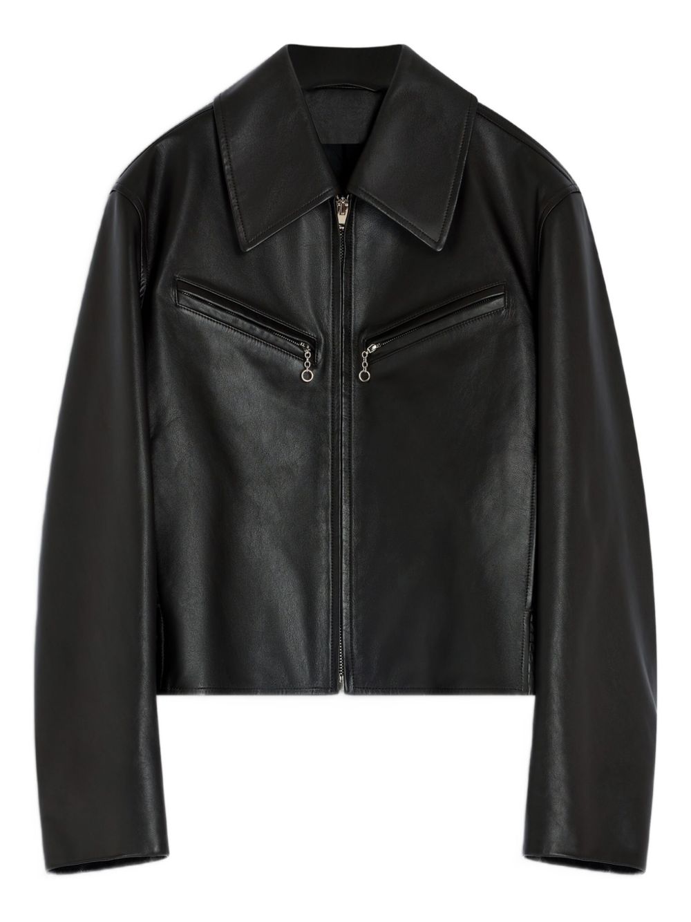 Giacca in pelle con zip in marrone Lemaire - donna 