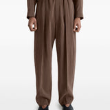 Pantaloni con pinces in marrone Lemaire - uomo 