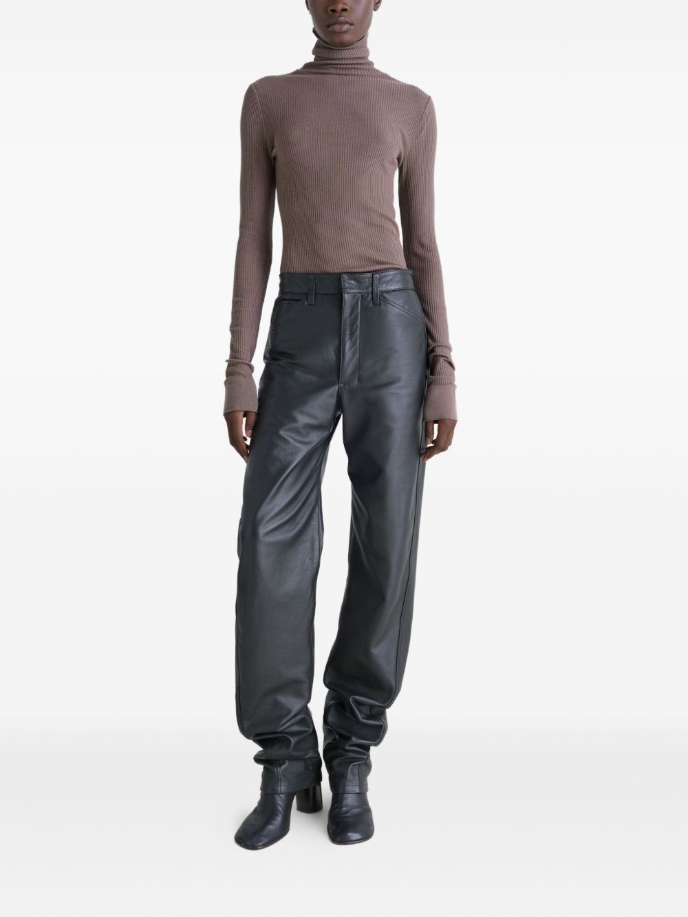 Top a coste a collo alto in grigio Lemaire - donna 
