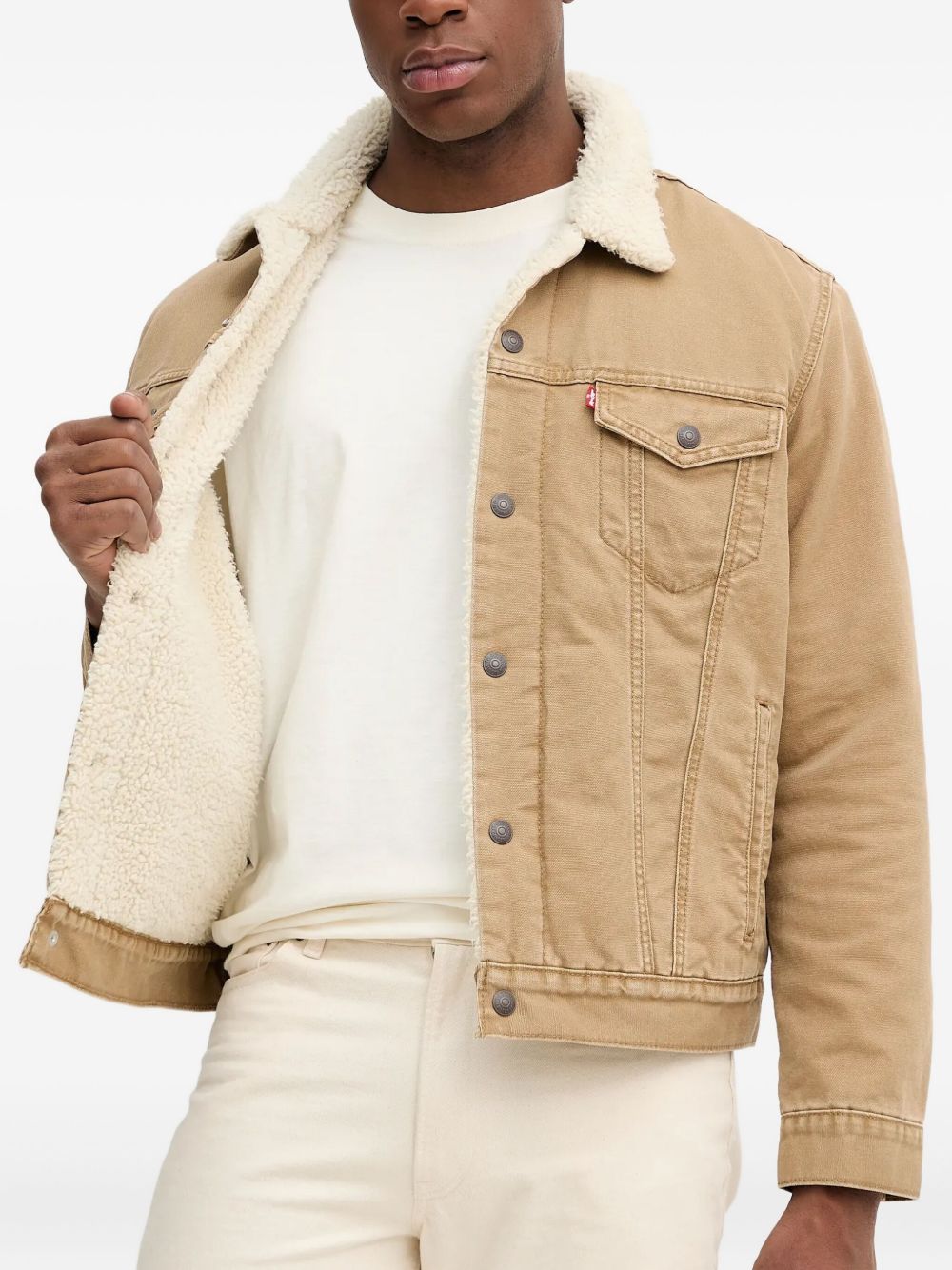 Giacca denim sherpa type iii  in beige Levi's - uomo 