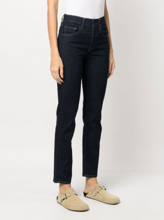 Jeans dritti 724 a vita media in blu Levi's - donna 
