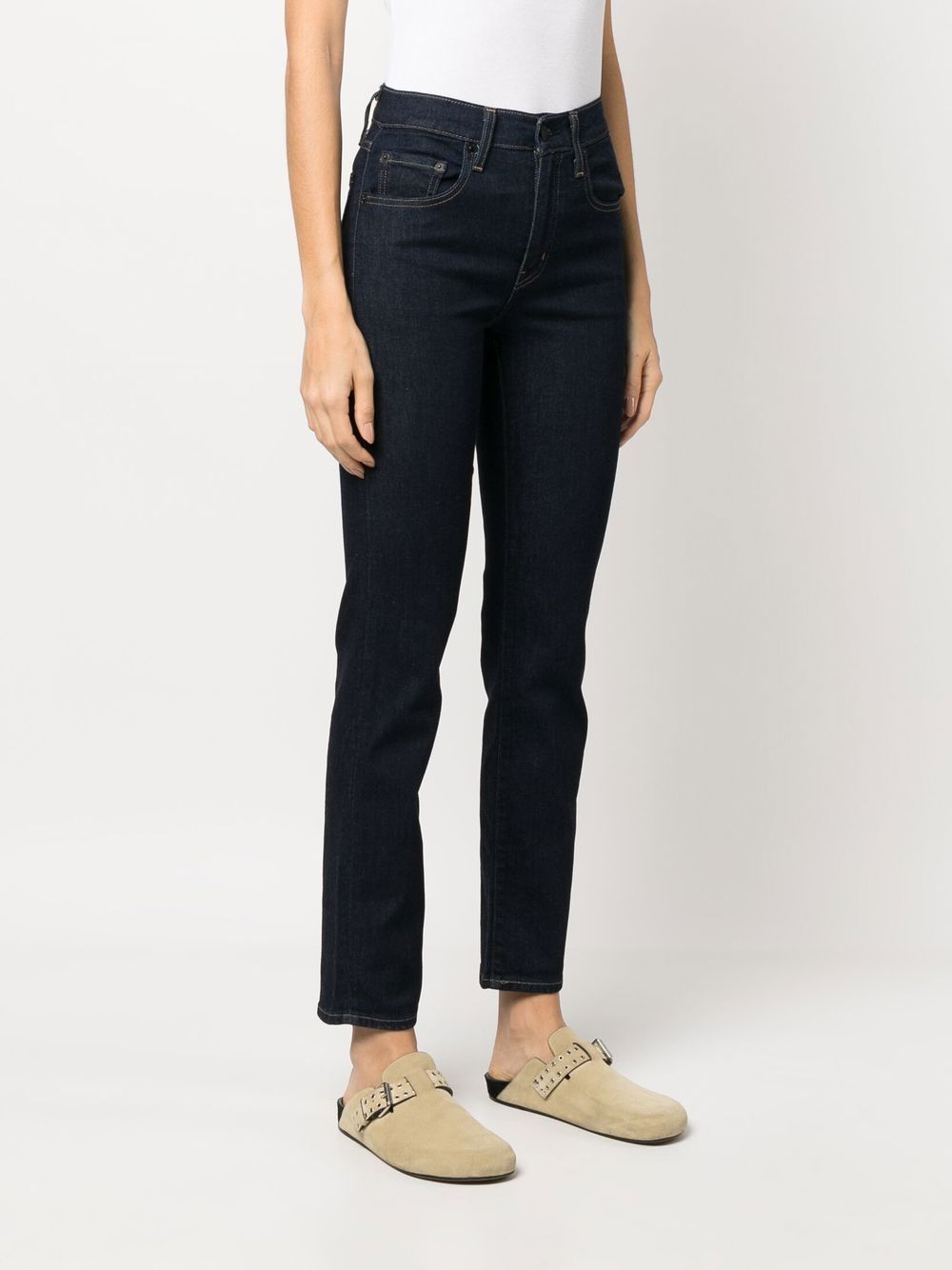 Jeans dritti 724 a vita media in blu Levi's - donna 