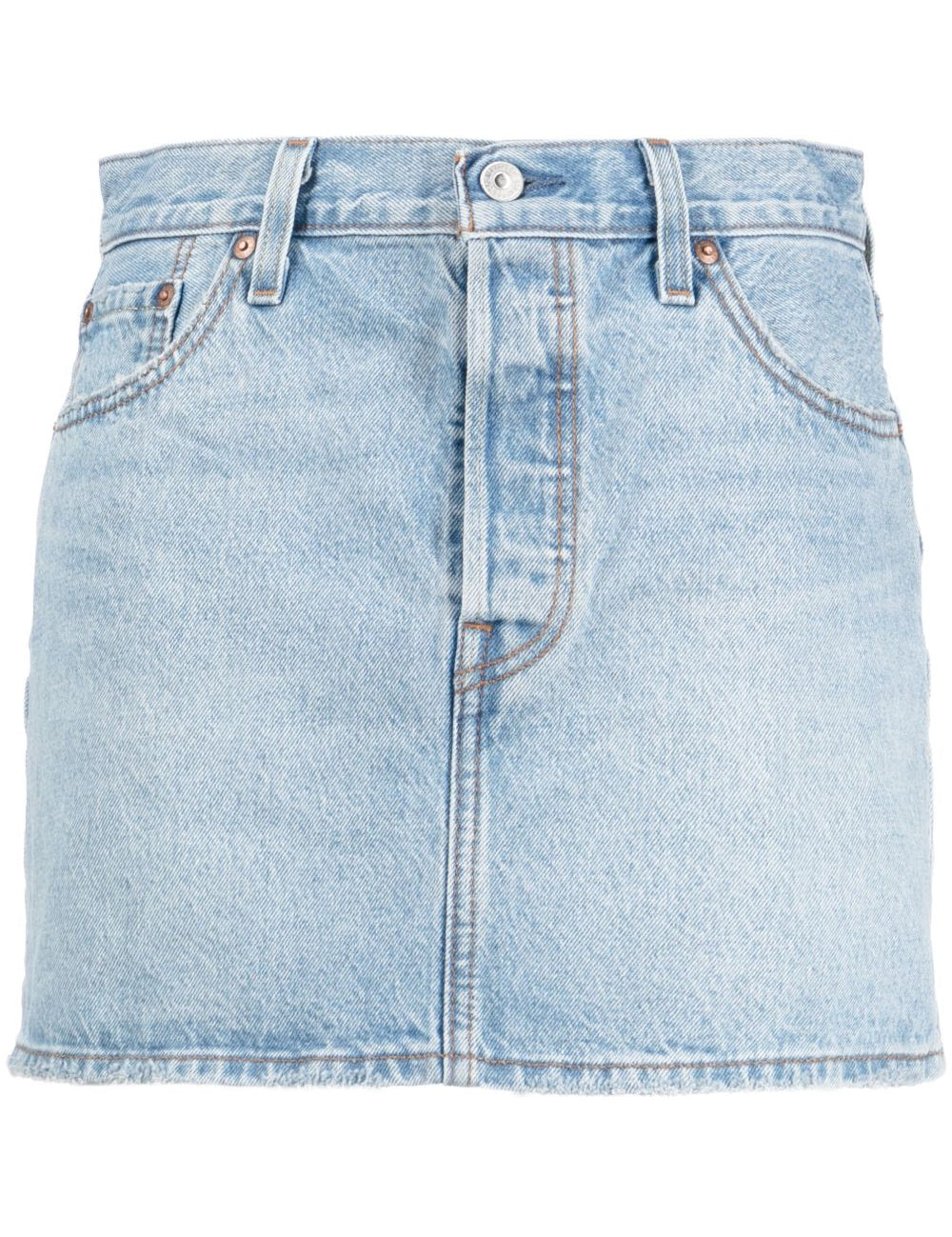 Gonna in denim a vita media in blu Levi's - donna 