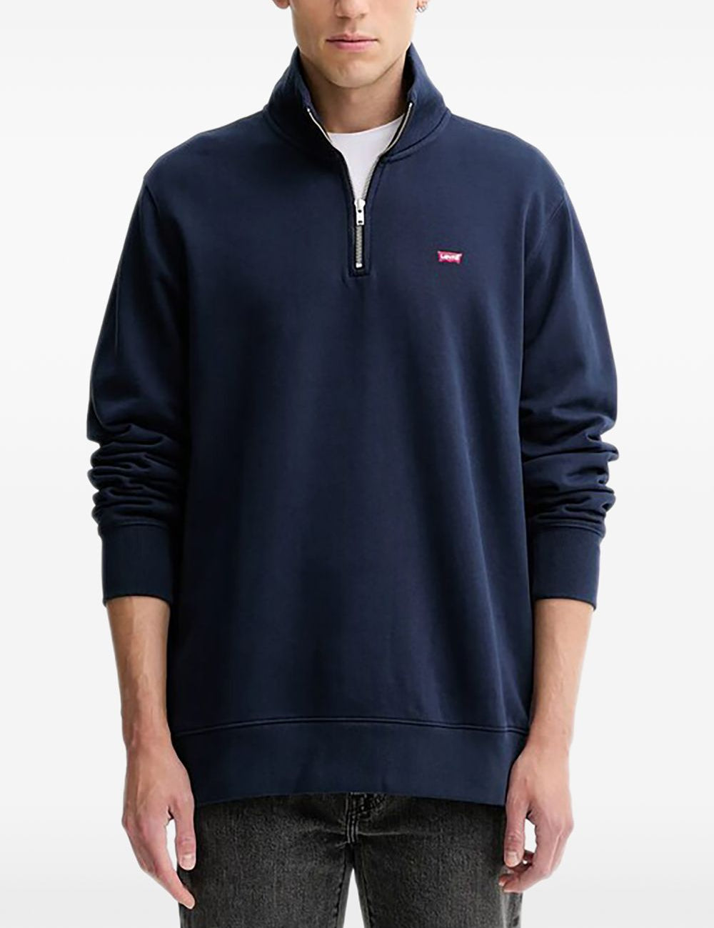 Felpa con zip in blu Levi's - uomo 