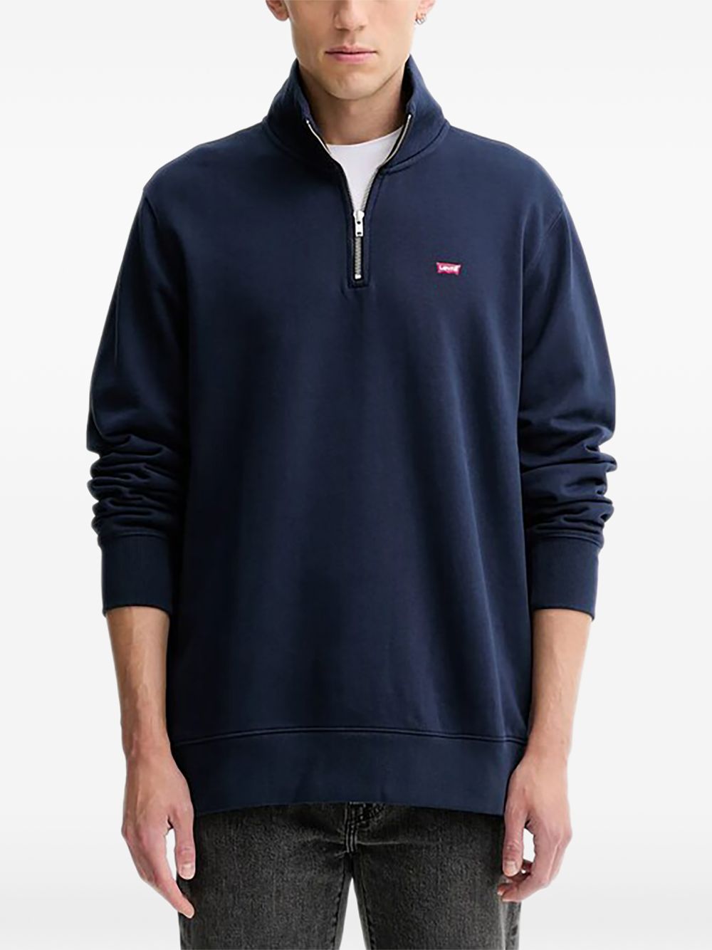 Felpa con zip in blu Levi's - uomo 