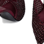 Decollete Gilda con cinturino e cristalli in bordeaux Le silla - donna 