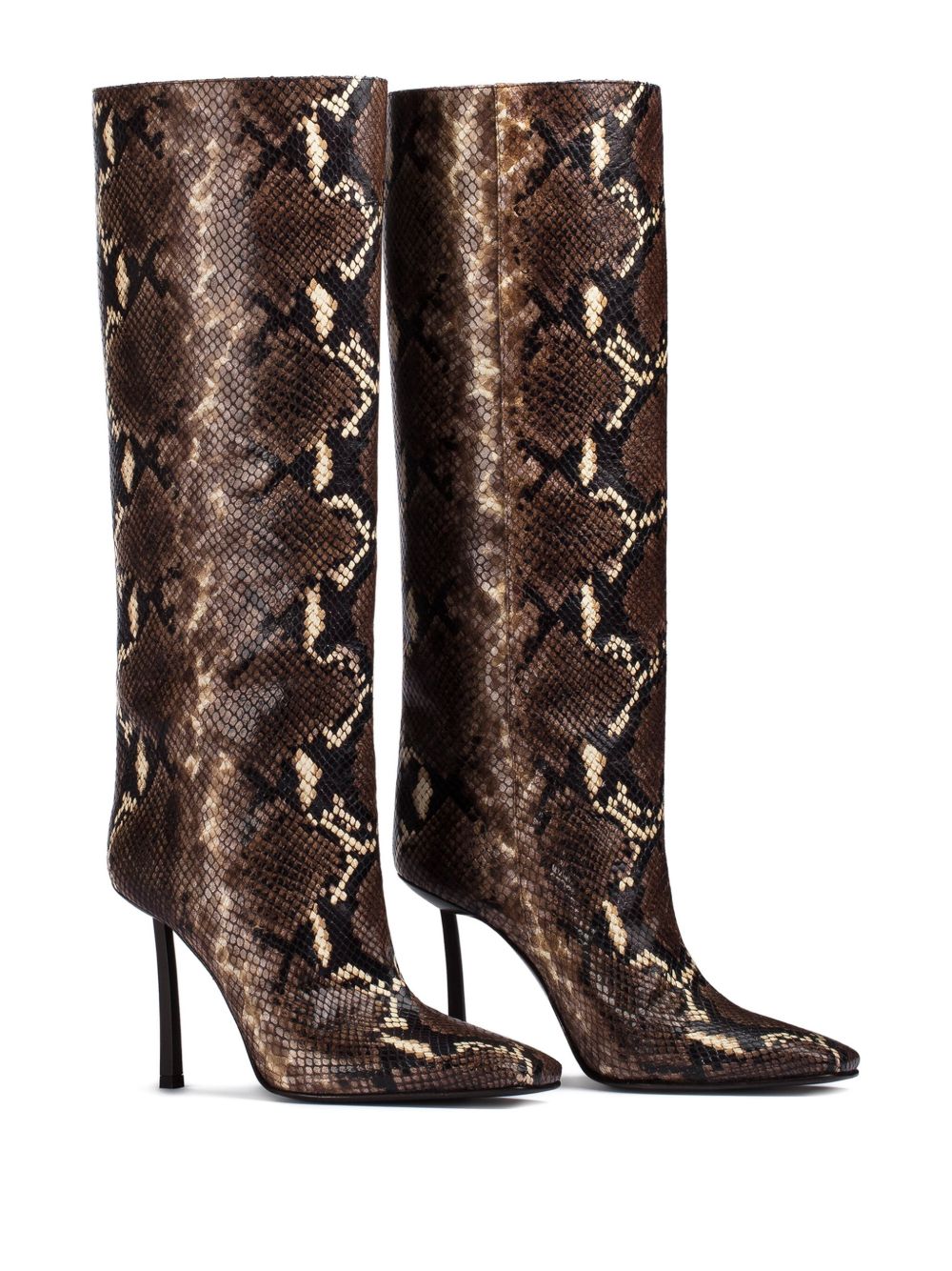 Stivali Vittoria in pelle stampata effetto serpente in marrone Le silla - donna 