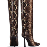 Stivali Vittoria in pelle stampata effetto serpente in marrone Le silla - donna 