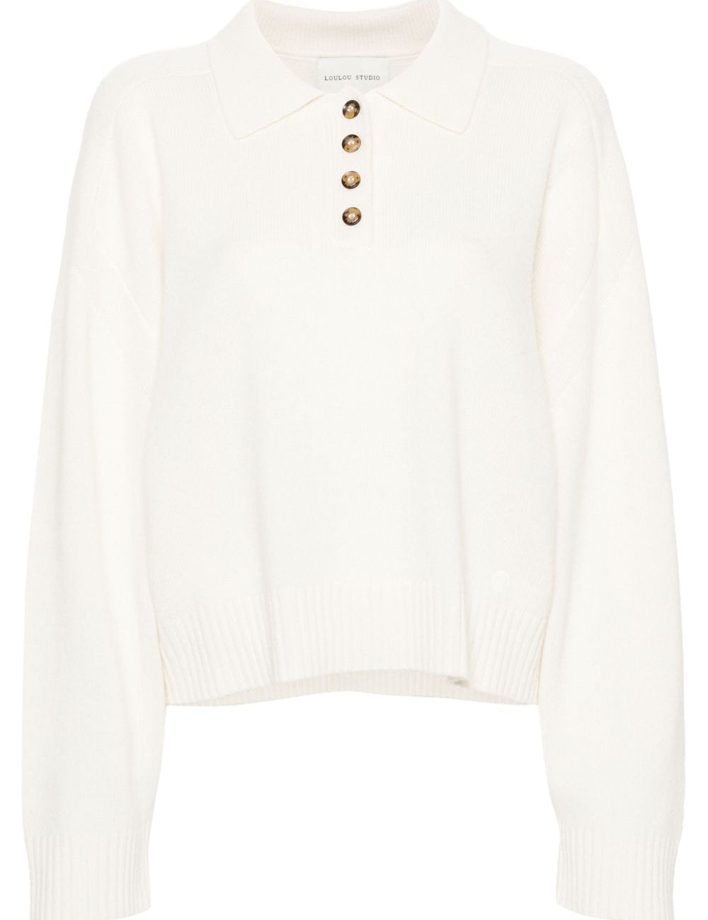 Maglione Polo boxy in avorio Loulou De Saison - donna 