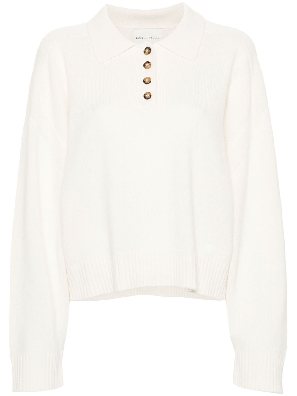 Maglione Polo boxy in avorio Loulou De Saison - donna 