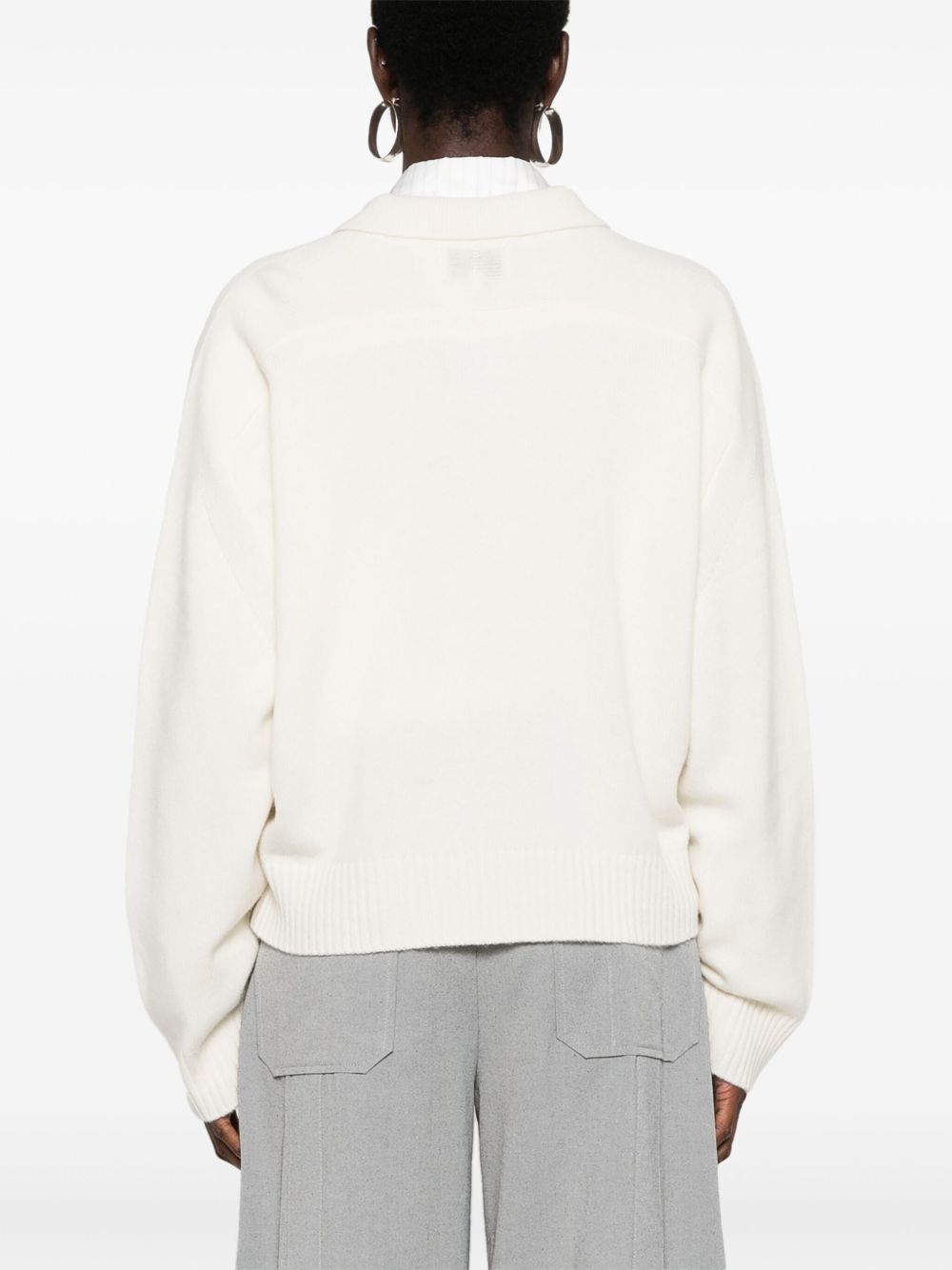 Maglione Polo boxy in avorio Loulou De Saison - donna 