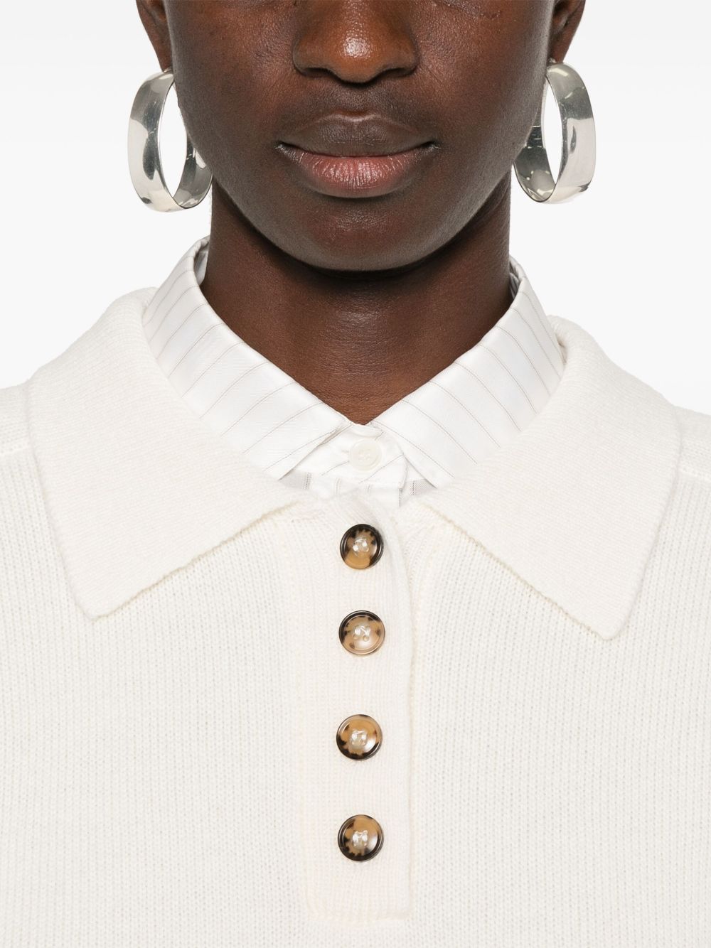 Maglione Polo boxy in avorio Loulou De Saison - donna 