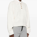 Maglione Polo boxy in avorio Loulou De Saison - donna 