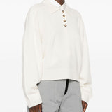 Maglione Polo boxy in avorio Loulou De Saison - donna 