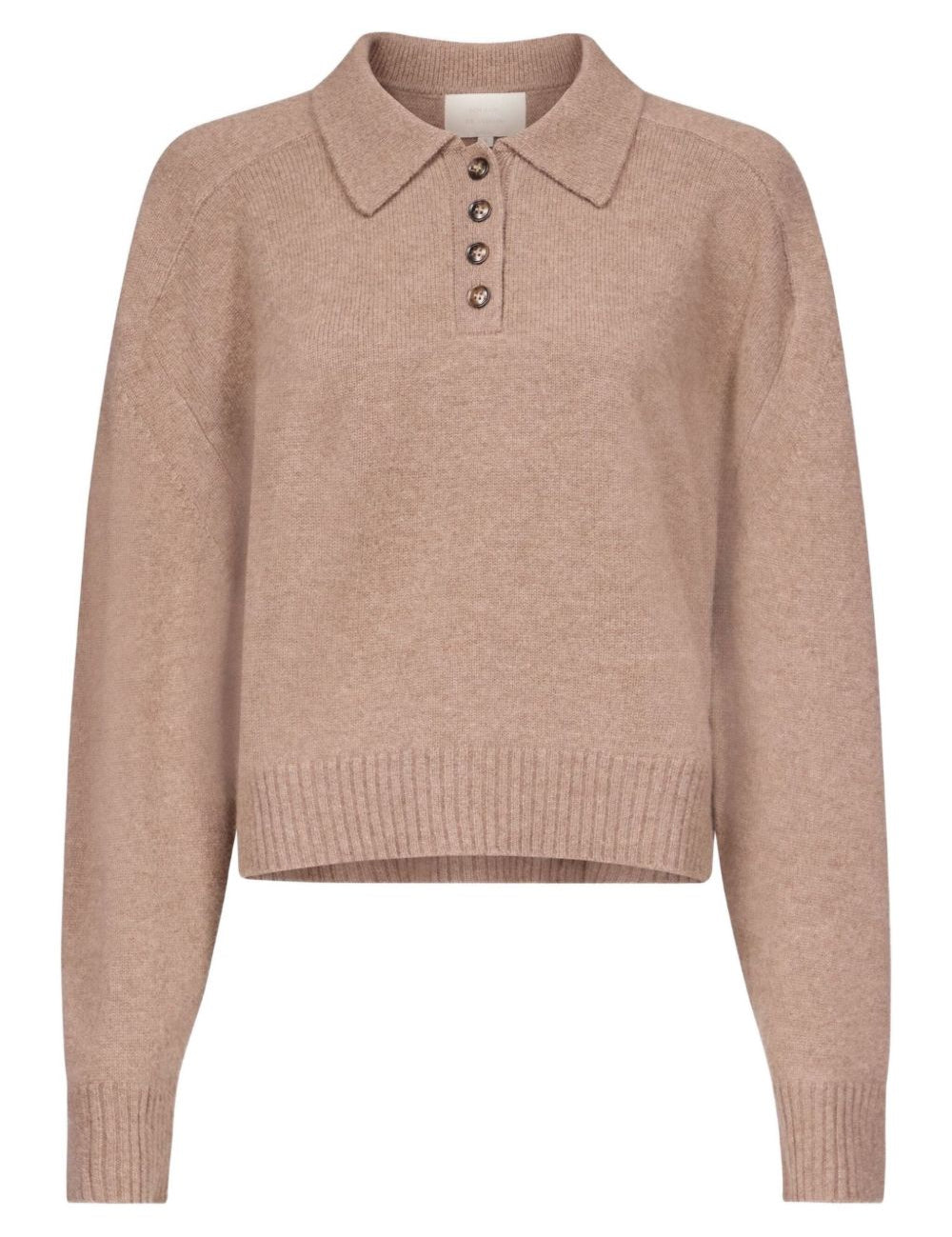 Maglione Polo boxy in beige Loulou De Saison - donna 