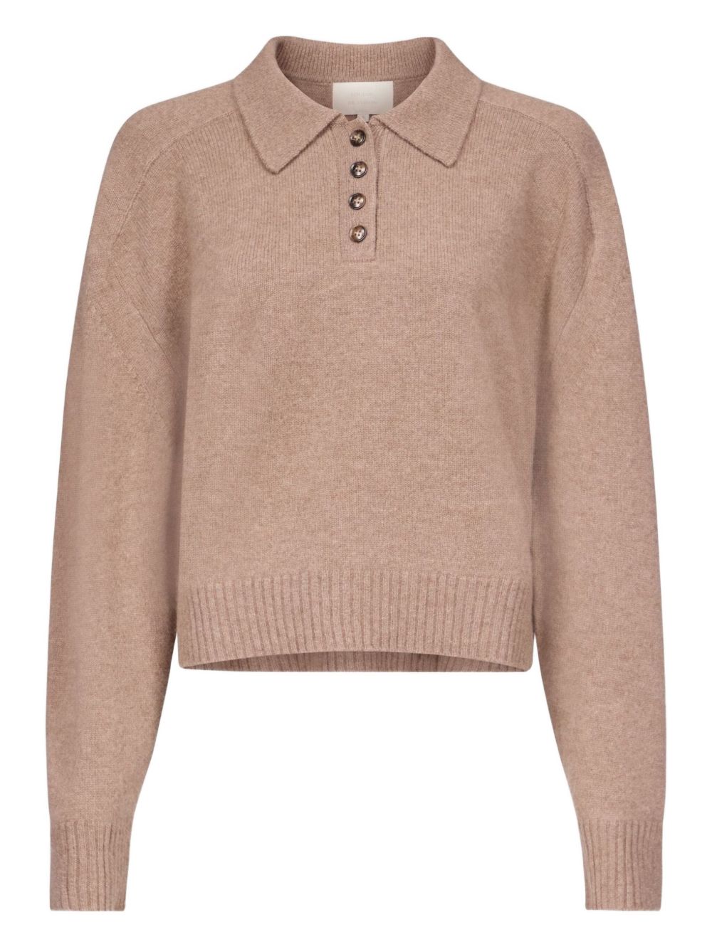 Maglione Polo boxy in beige Loulou De Saison - donna 