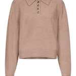 Maglione Polo boxy in beige Loulou De Saison - donna 