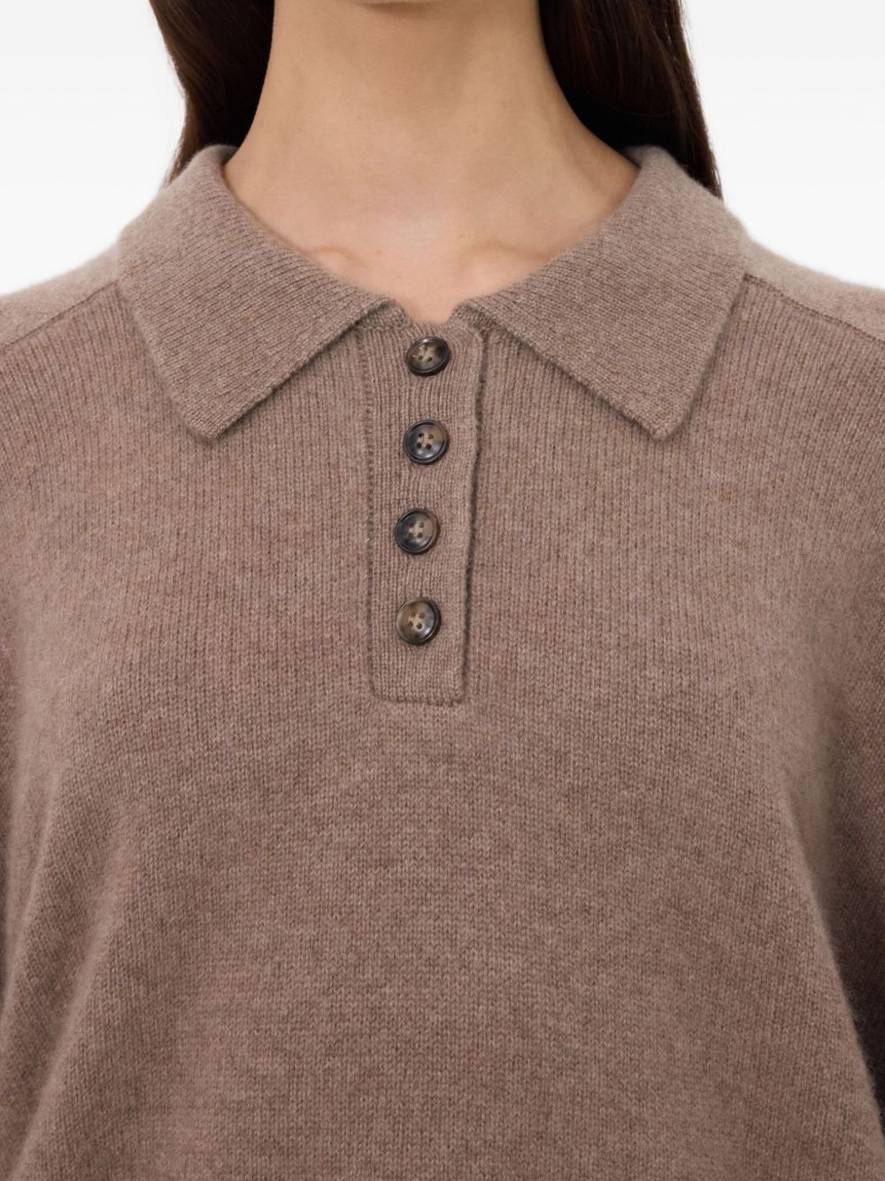 Maglione Polo boxy in beige Loulou De Saison - donna 