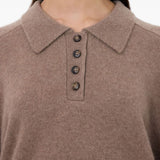 Maglione Polo boxy in beige Loulou De Saison - donna 