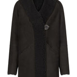 Cappotto con cappuccio isak in nero Loulou de saison - donna 