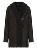 Cappotto con cappuccio isak in nero Loulou de saison - donna