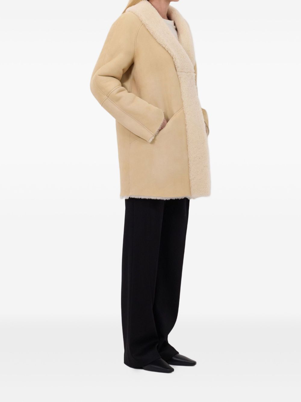 Cappotto in shearling Isak in crema Loulou de saison - donna 