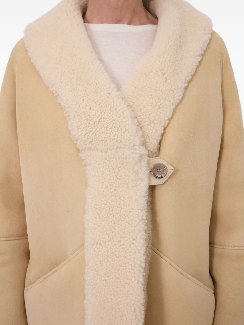 Cappotto in shearling Isak in crema Loulou de saison - donna 