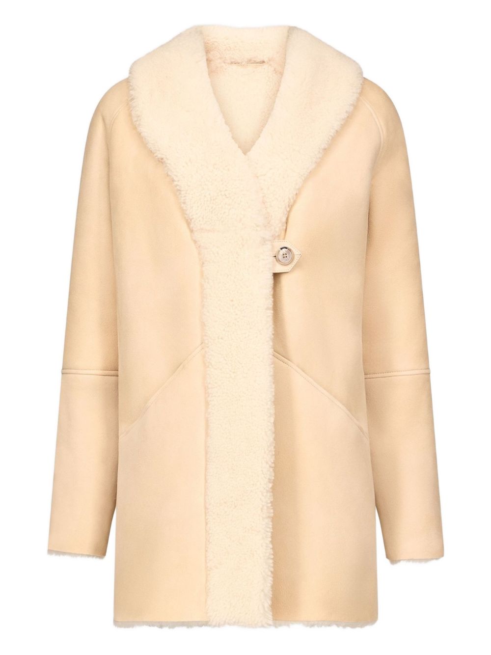 Cappotto in shearling Isak in crema Loulou de saison - donna 