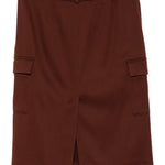Gonna dritta con spacchi in bordeaux Loulou de saison - donna 