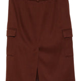 Gonna dritta con spacchi in bordeaux Loulou de saison - donna 