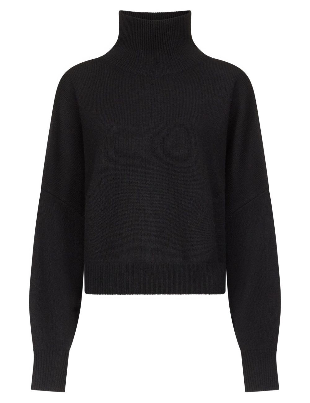 Maglione a collo alto Luke in nero Loulou de saison - donna 