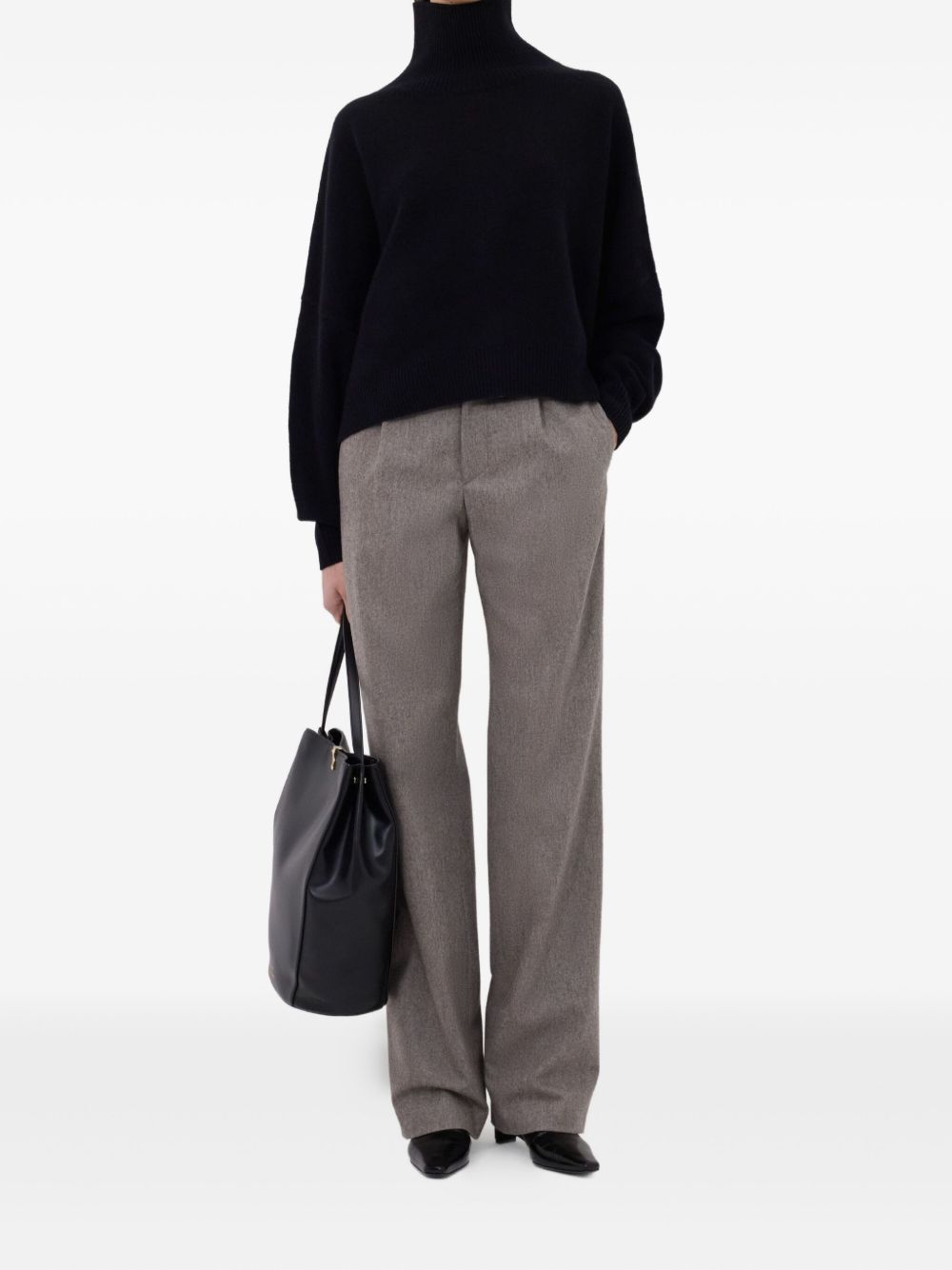 Maglione a collo alto Luke in nero Loulou de saison - donna 