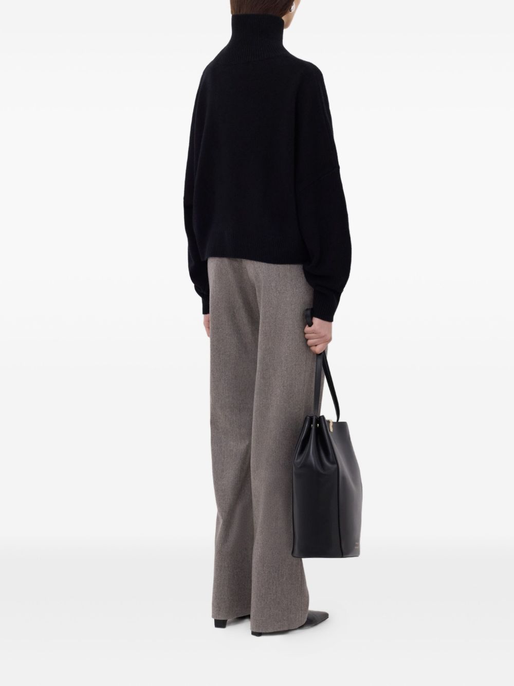 Maglione a collo alto Luke in nero Loulou de saison - donna 