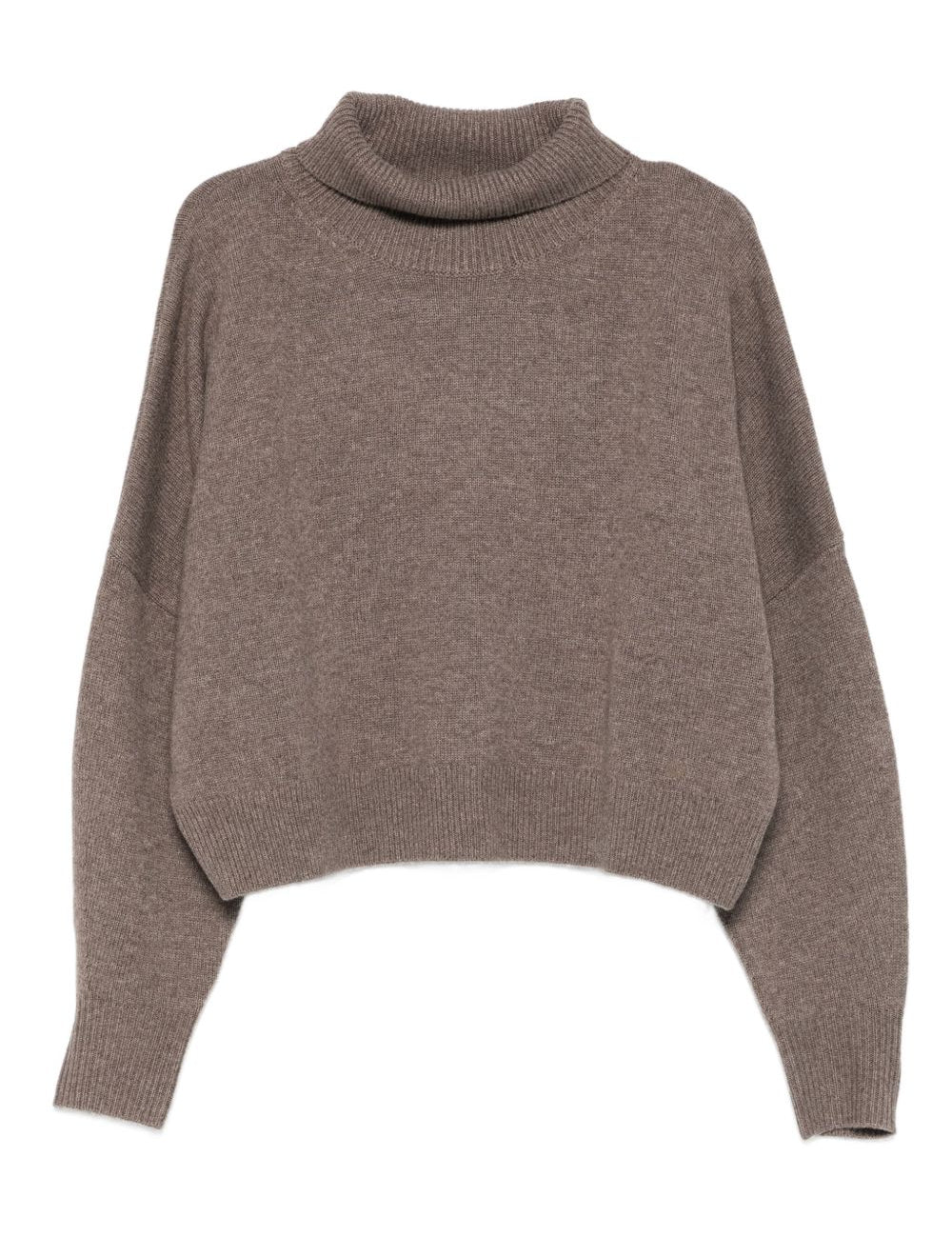 Maglione a collo alto Luke in grigio taupe Loulou de saison - donna 