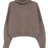 Maglione a collo alto Luke in grigio taupe Loulou de saison - donna 