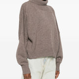 Maglione a collo alto Luke in grigio taupe Loulou de saison - donna 