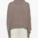 Maglione a collo alto Luke in grigio taupe Loulou de saison - donna 