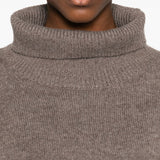 Maglione a collo alto Luke in grigio taupe Loulou de saison - donna 