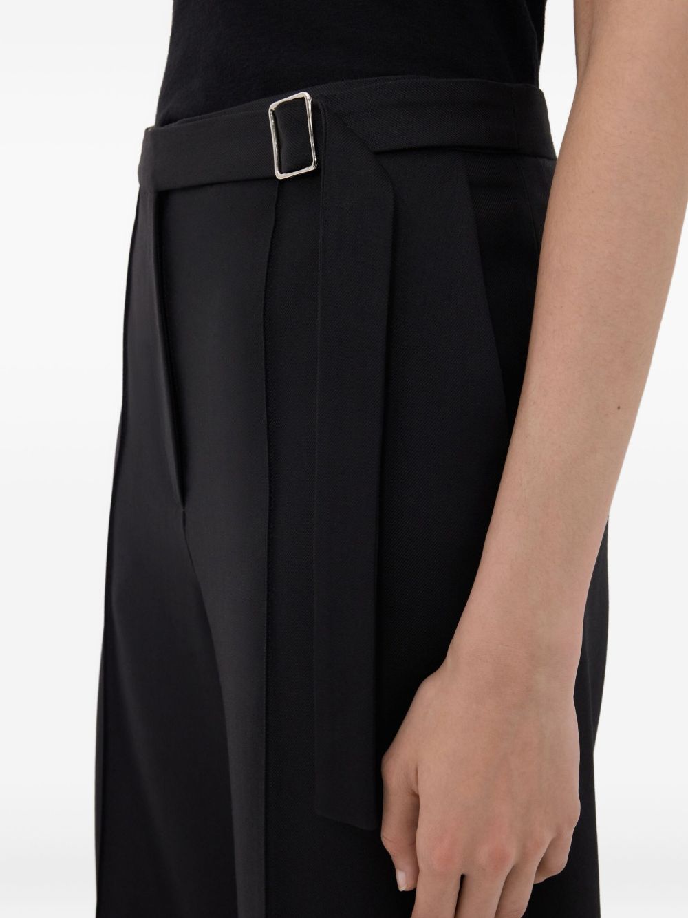 Pantaloni a gamba ampia con fibbia in nero LouLou De Saison - donna 