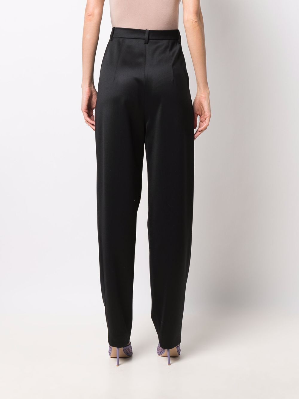 Pantaloni affusolati a vita alta in nero Magda Butrym - donna 