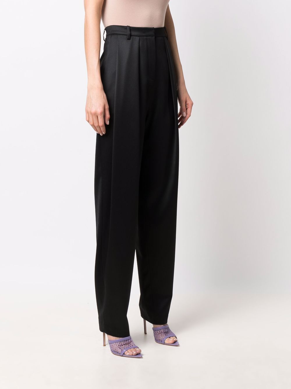 Pantaloni affusolati a vita alta in nero Magda Butrym - donna 